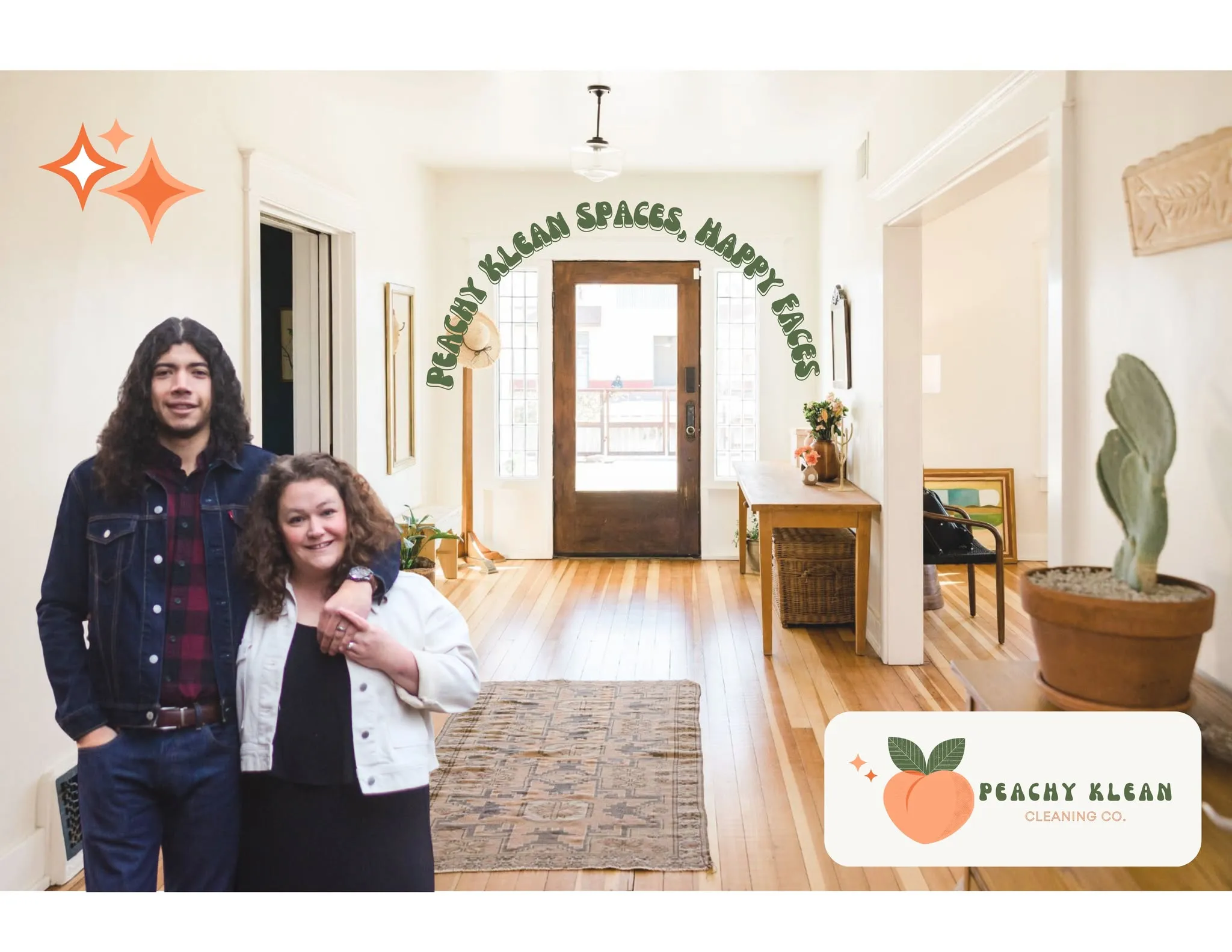 Peachy Klean Cleaning Co. owners Jess and Marco