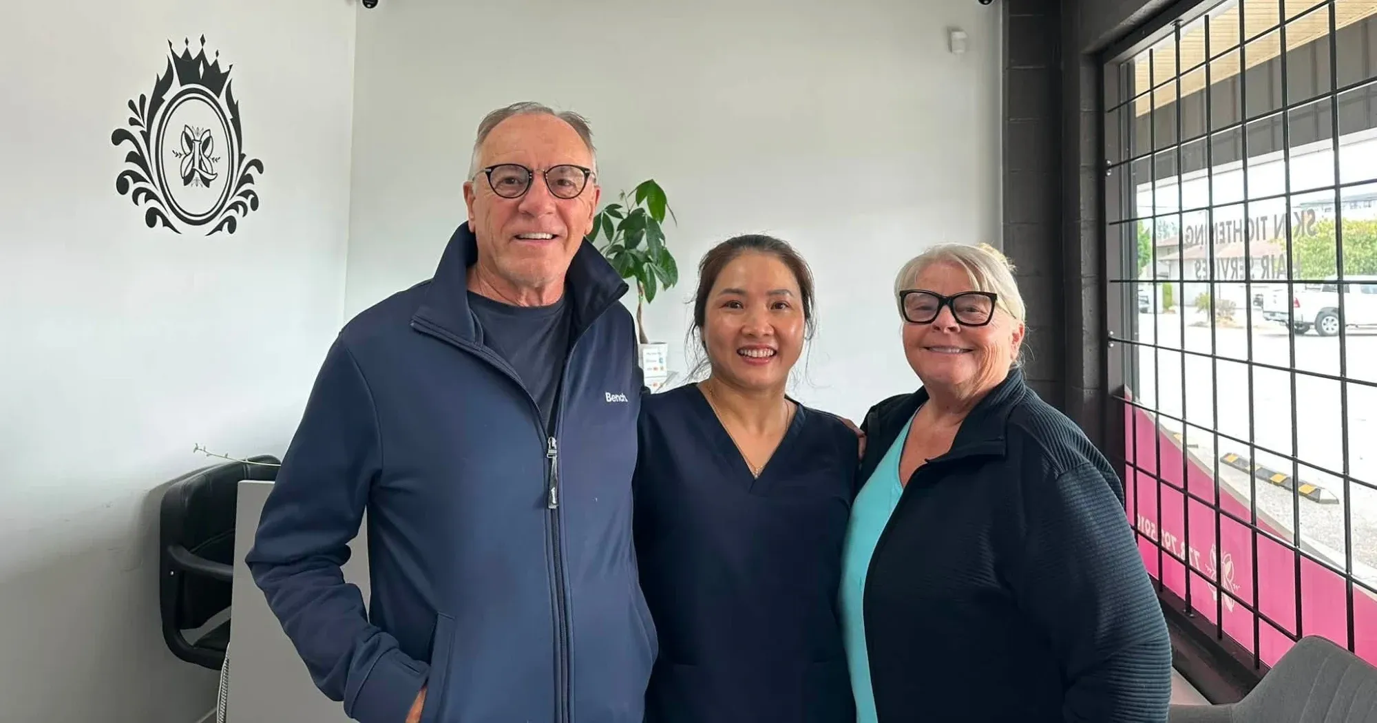 Cherry with two happy guests at Zen Head Spa in South Surrey